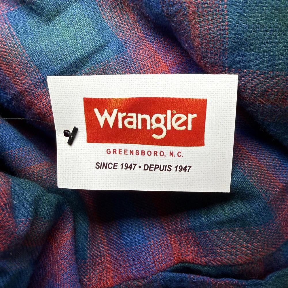 Wrangler Authentics Mens XL Quilted Lined Flannel Hooded Shirt Jacket Plaid NWT - Picture 11 of 16